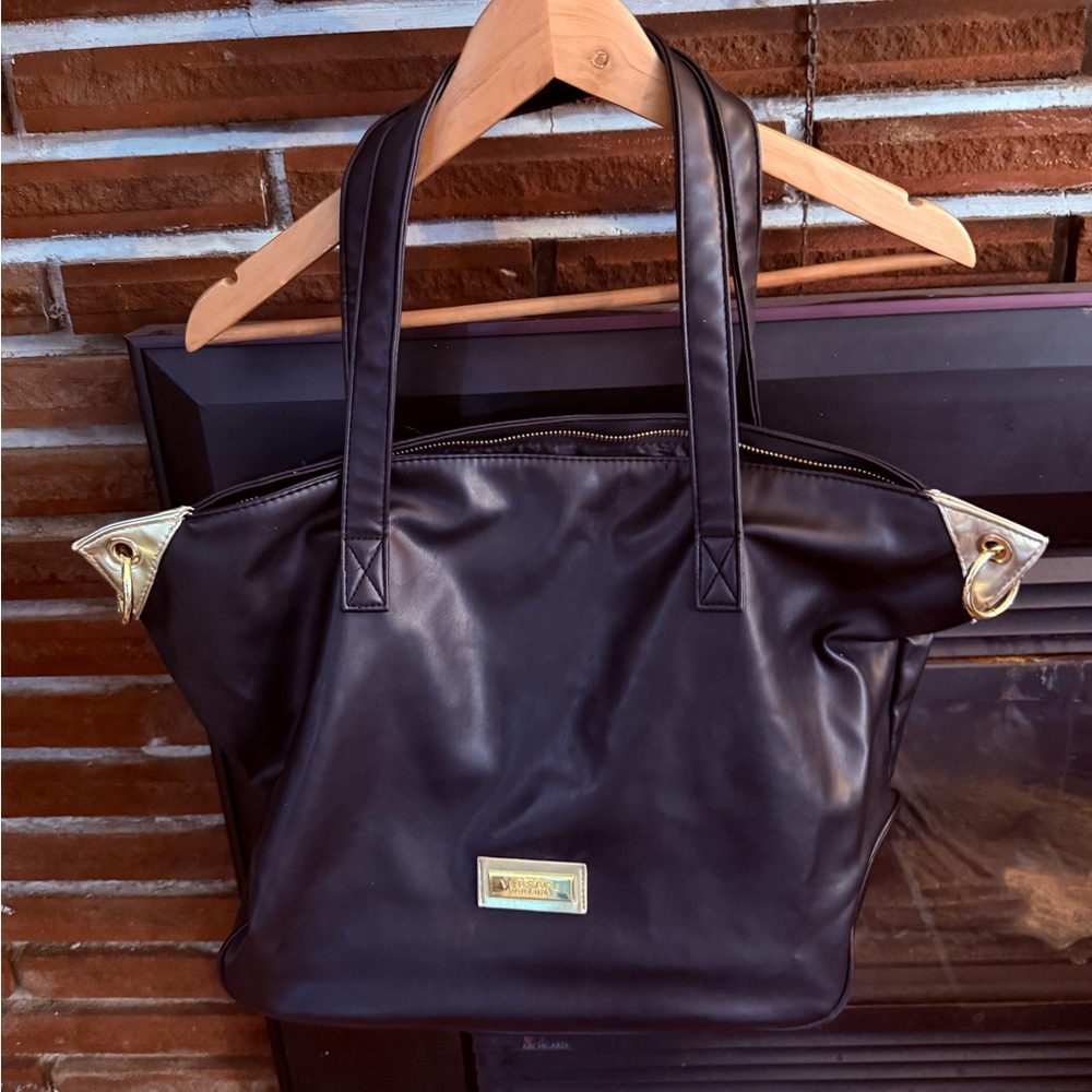 Never Used Versace Black Bag with Gold Accents incl Shoulder Strap
